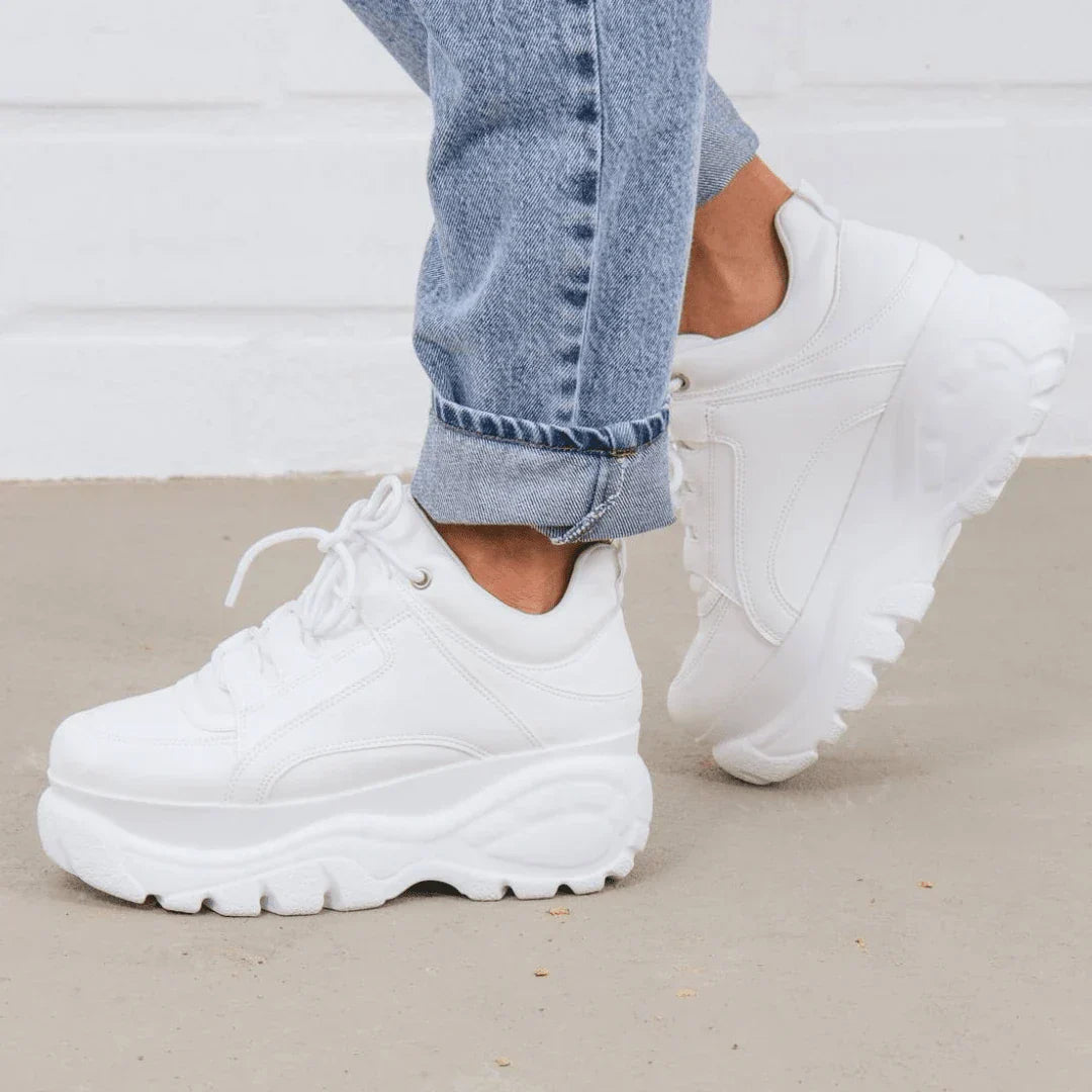 Tênis Feminino Plataforma Branco Blogueira