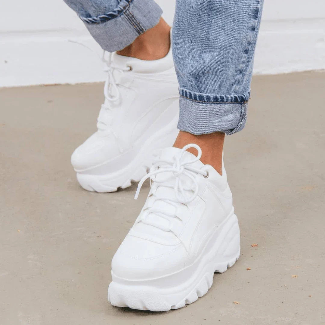 Tênis Feminino Plataforma Branco Blogueira