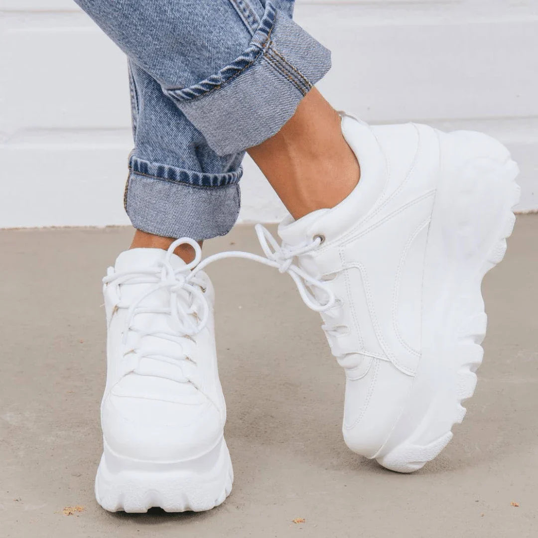Tênis Feminino Plataforma Branco Blogueira